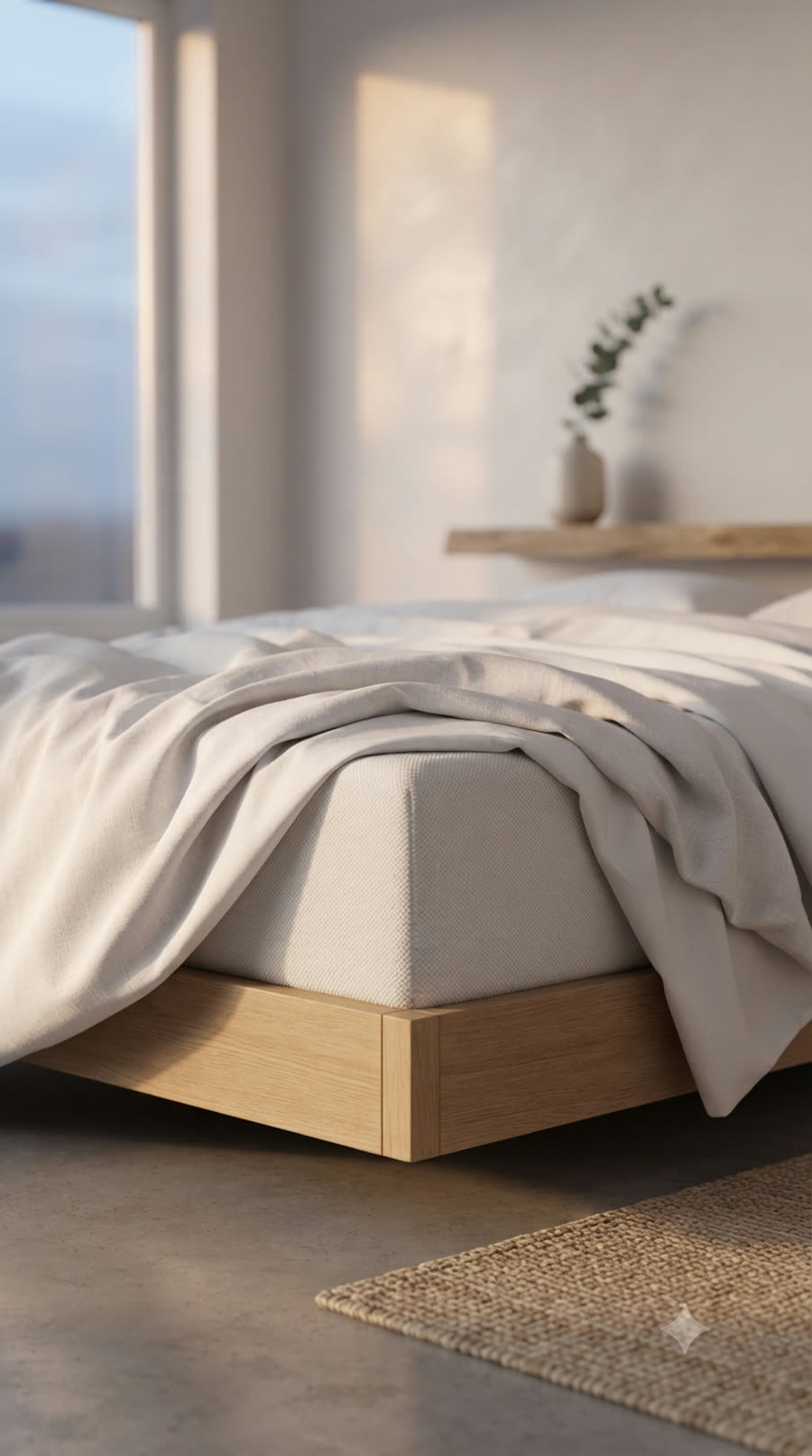 Mattress at dawn light, illustrating the restful-morning framing of this guide